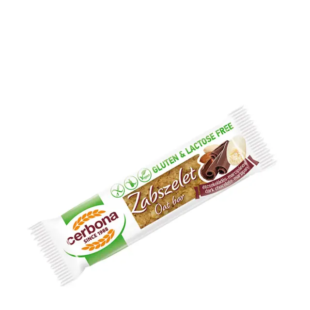 Cerbona Gluten Free Dark Chocolate- Marzipan Oat Bar With Cocoa Coating