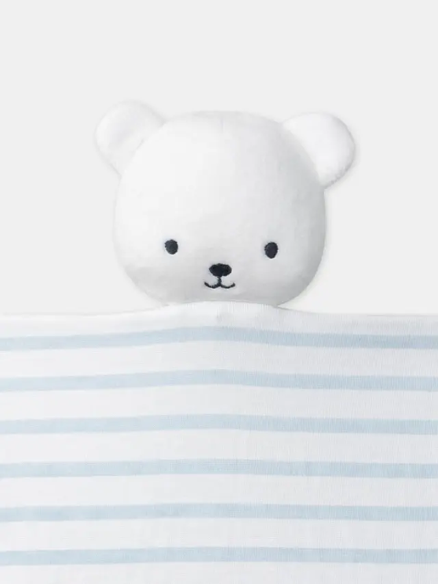 Βρεφικό Πανάκι Παρηγοριάς Bear Stripes ΕΚΡΟΥ - One Size 2