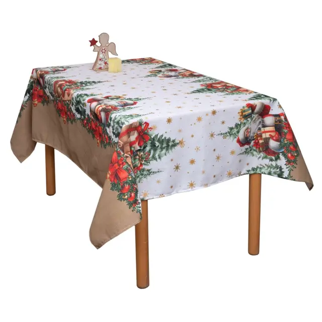 Τραπεζομάντηλο 140x280 Christmas Viopros 4401 Εκρού 50% Βαμβάκι-50% Πολυέστερ