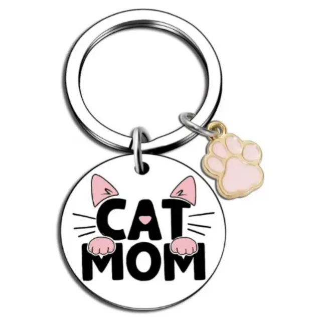 Μπρελόκ Γάτα "Cat Mom" Διάμ.3cm