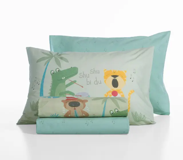 Nef-Nef Jungle Music σετ παιδικά σεντόνια μονά 170x260cm 039540-1 - OS