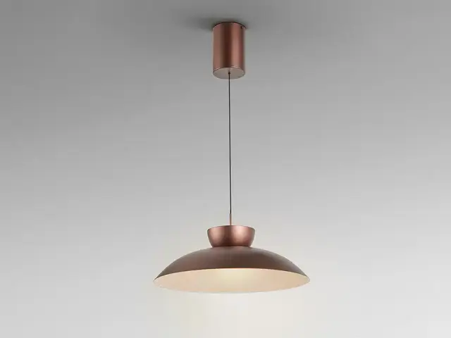 Κρεμαστό Φωτιστικό Μονόφωτο Dark Bronze LED 1500lm 3000K Ρυθμιζόμενο Ύψος Καφέ