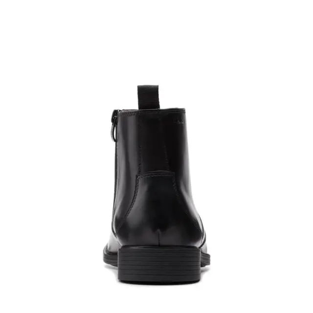 Clarks Whiddon Zip Black Leather - 45