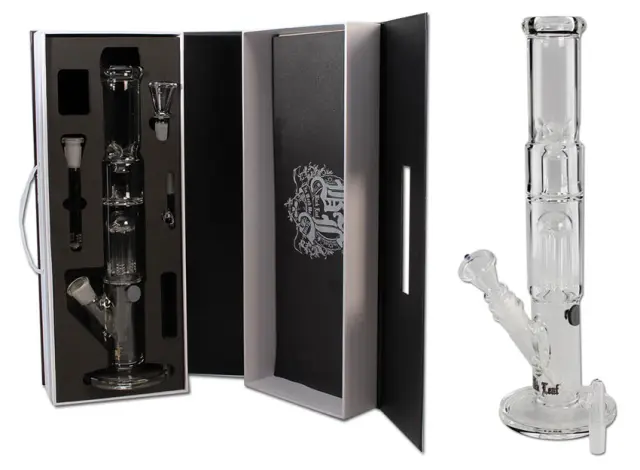 Γυάλινο Bong IN BOX Black Leaf | Baby Bongbastic 36cm