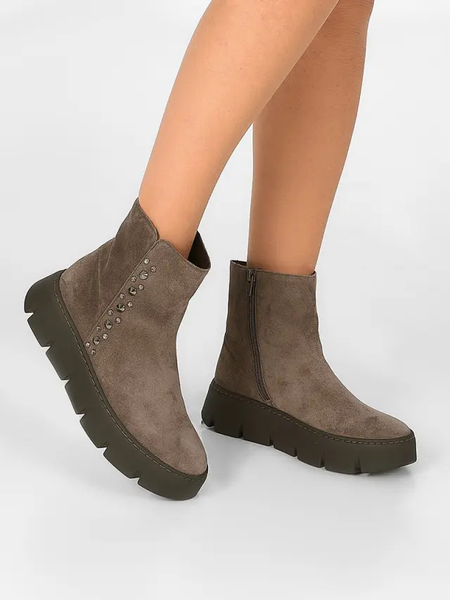 Gabor Μποτάκια Γυναικείο δέρμα suede Γκρί GAB/53744 10-MOHAIR 2