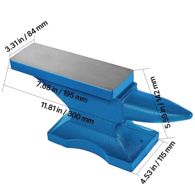 Αμόνι Vevor 11kg με Στρογγυλό Κέρατο - Επαγγελματικό Αμόνι από Χυτοσίδηρο για Μεταλλουργία & Κοσμήματα 2