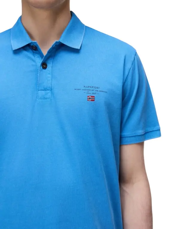 Napapijri - Ανδρική Μπλούζα Κοντομάνικη Polo Elbas Regular Fit NP0A4GB4-B9A Γαλάζιο - XL 2
