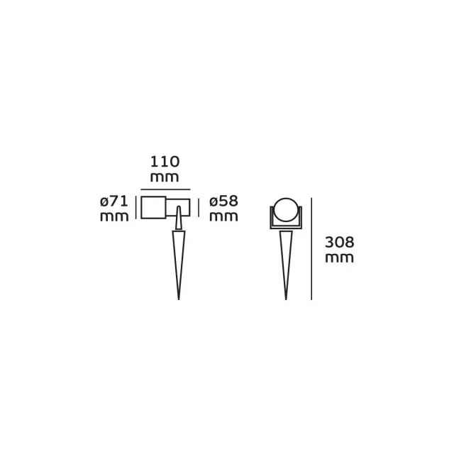 Φωτιστικό Κήπου LED Fix 7W 3000K Ανθρακί IP65 Κινητό 3