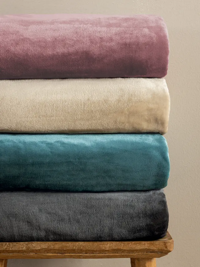 Κουβέρτα 220x240 Υπέρδιπλη 460gsm Fleece Palamaiki Lucy Flannel Fleece- Coal