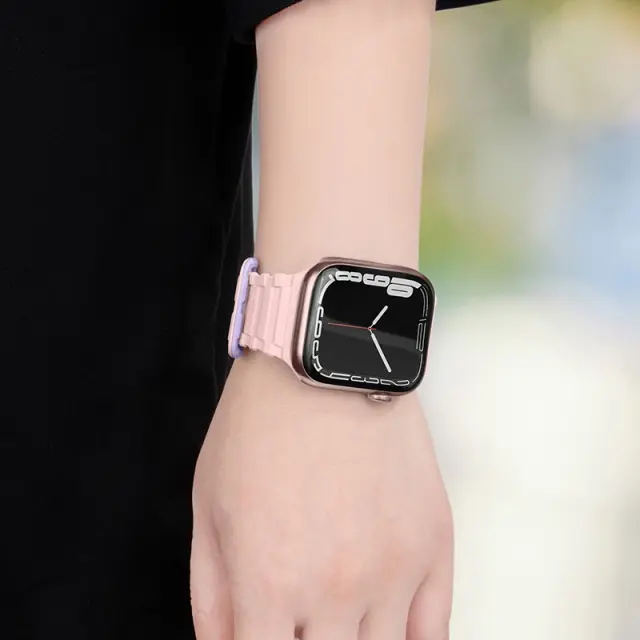 Watchband Hoco WA06 Flexible Military Pattern 42/44/45/49mm για Apple Watch 1/2/3/4/5/6/7/8/SE/Ultra Ροζ Μωβ Silicon Band 3
