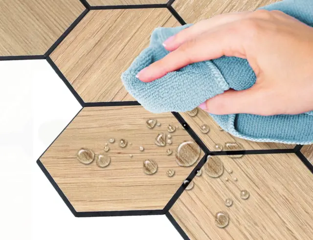 Αυτοκόλλητα Πλακάκια με Όψη Ξύλου Hexa Douceur d'intérieur με διαστάσεις 25x23.2cm - Natural - 4 τεμάχια 1770172 3