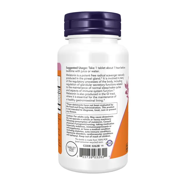 Now | Melatonin 1mg Συμπλήρωμα για τον Ύπνο με Μελατονίνη | 100 ταμπλέτες 3