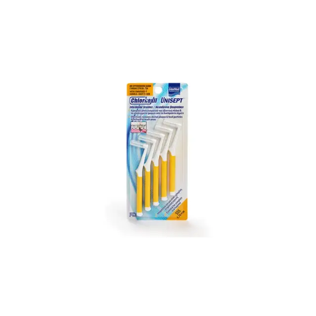 Intermed Chlorhexil Interdental Brushes SSS 0,7mm Μεσοδόντια Βουρτσάκια Κίτρινα, 5τμχ