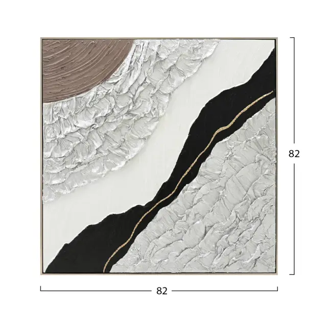 ΠΙΝΑΚΑΣ ΤΟΙΧΟΥ ABSTRACT (ΤΕΤΡΑΓΩΝΟΣ) FB94553.01 ΚΟΡΝΙΖΑ ΜΠΕΖ-ΚΑΜΒΑΣ 82x4.5x82Υεκ 2