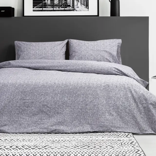 Σετ Σεντόνια 240x260 Υπέρδιπλα Beauty Home Tonique Art 12073 Σιέλ-Εκρού 100% βαμβακερόΧωρίς Λάστιχο