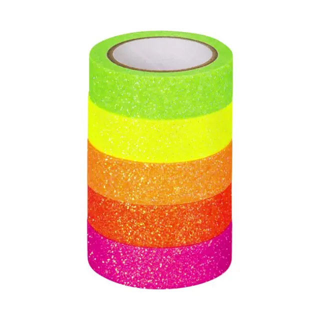 Heyda Χάρτινη Αυτοκόλλητη Ταινία Rainbow Neon Glitter Σετ 5 τεμ. (20-3584536)