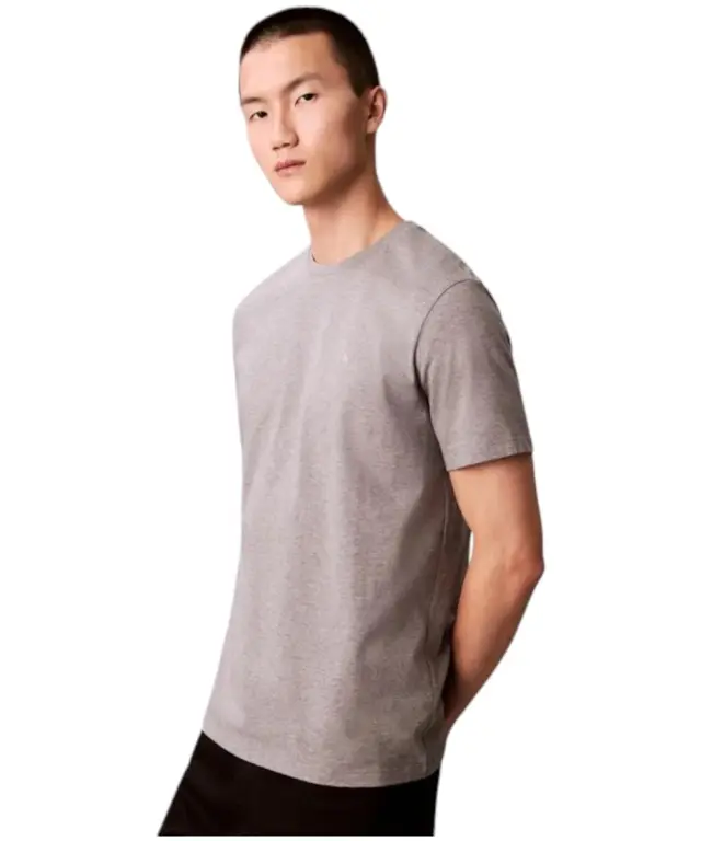 Calvin Klein - Ανδρικό T-shirt Classic Monogram Tee Regular Fit LV04RD254G-P7E Γκρι - XL 3