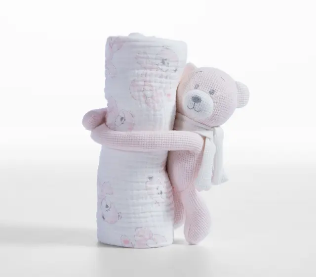 Nef-Nef Teddy κουβερτάκι αγκαλιάς με αρκουδάκι 75x100cm 039827-3