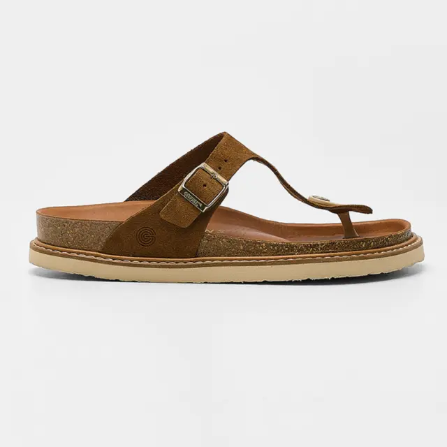 Genuins Πέδιλα Γυναικείο δέρμα suede Μπεζ GEN/ROSAS VELOUR G106003 MANDORL