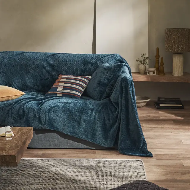 Ριχτάρι Πολυθρόνας 190x190cm GOFIS HOME Julien Marine Blue 114/01
