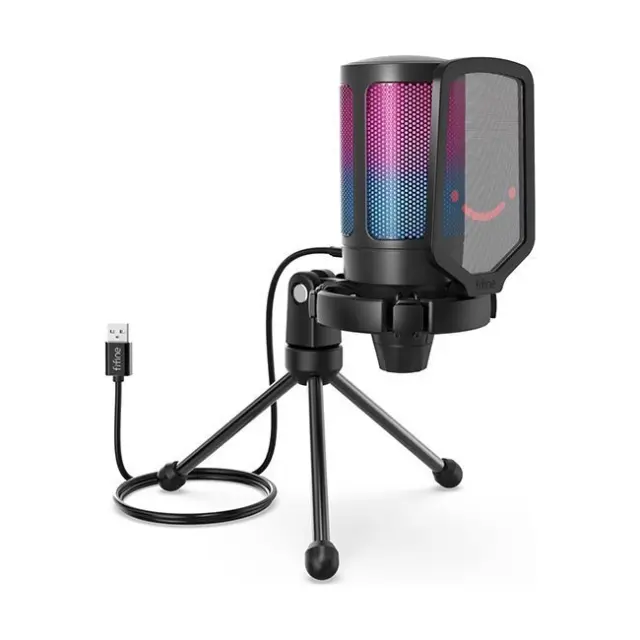 Fifine Μικρόφωνο A6V AmpliGame RGB Black (A6V)