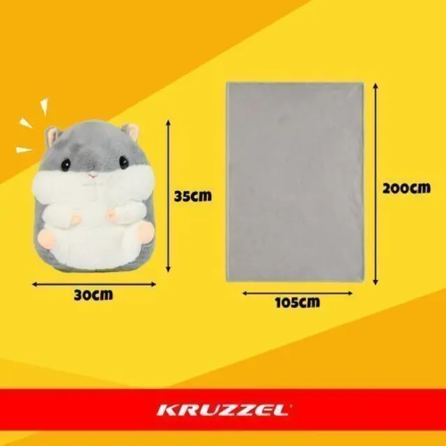 Kruzzel Λούτρινο Χάμστερ 3 σε 1 Μαξιλάρι & Κουβέρτα (105x200) 3