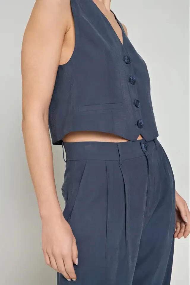 CENTO ΓΙΛΕΚΟ BASIC ME ΚΟΥΜΠΙΑ Navy Blue 3