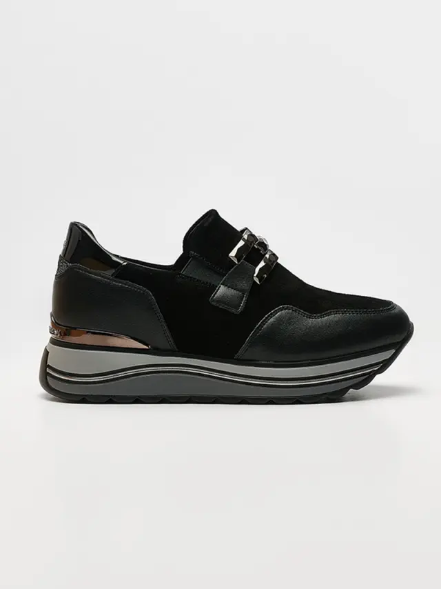 Donna Serena Sneakers Γυναικείο Δέρμα/Άλλα Υλικά Μαύρο DSE/5518 NERO 3