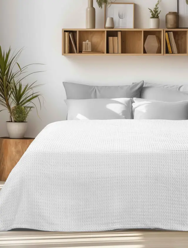 Κουβέρτα Πικέ PIKONA WHITE MADI 170 x 240 εκ.