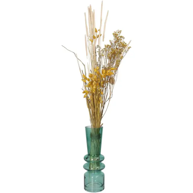 Βάζο Πράσινο Γυαλί 7x7x20cm 2