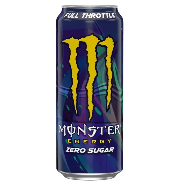 Monster Energy Drink Full Throttle Ενεργειακό Ποτό με Γεύση Ροδάκινο & Νεκταρίνι Χωρίς Ζάχαρη 500ml