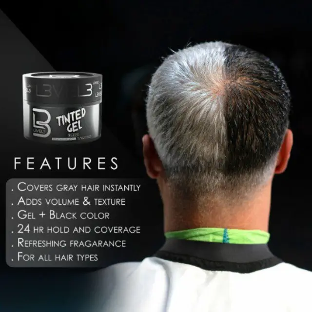 L3VEL3 Tinted Hair Gel Black 250ml 2