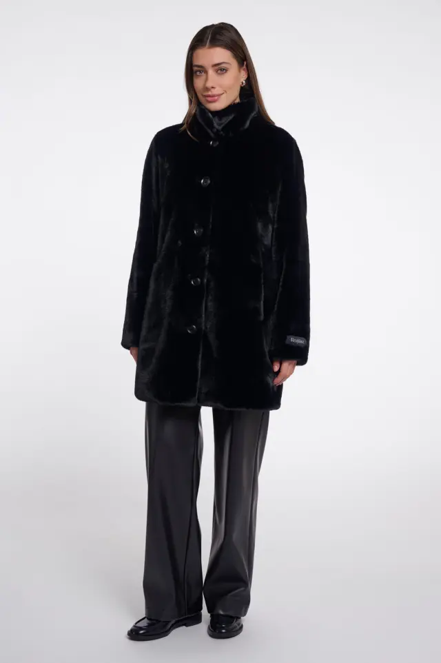 RINO & PELLE “NONNA” FAUX FUR COAT(NONNA-7002611-BLACK) - 42