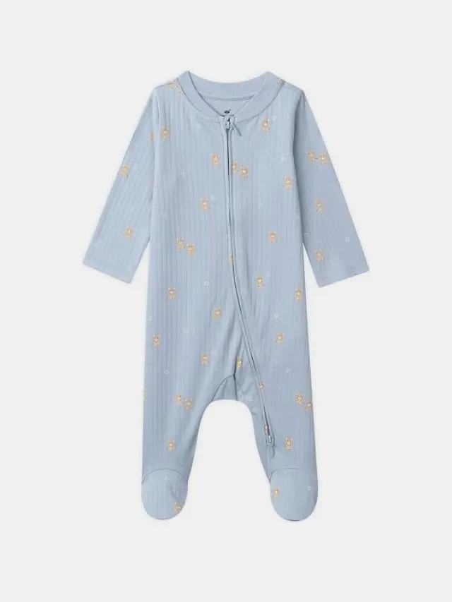 Βρεφική Ολόσωμη Πιτζάμα για Αγόρια Baby Ciel Bears ΜΠΛΕ - 3 μηνών