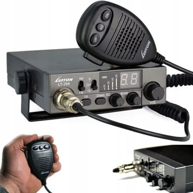 Luiton LT-298 ASQ AM-FM CB Radio Cigarette Lighter Plug Black