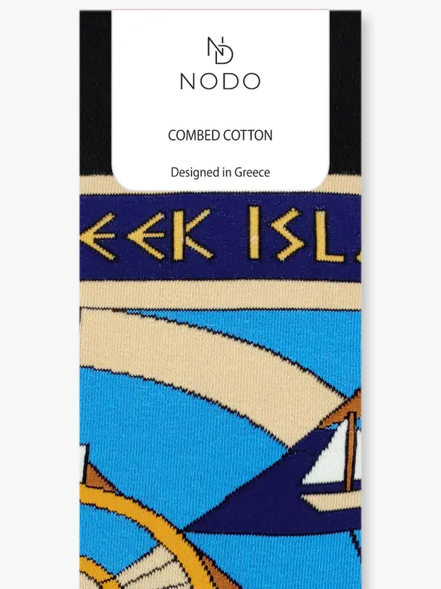 Κάλτσα Βαμβακερή με Σχέδια Greek Island NODO - ONE SIZE 3