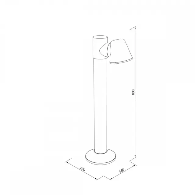 it-Lighting Shasta 1xGU10 Outdoor Pole Light Black D:150x230x600mm (80400714) 2