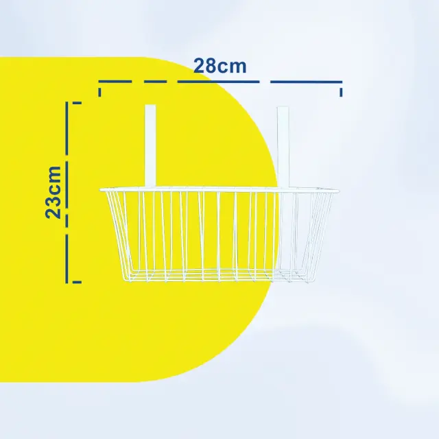Κρεμαστό Μεταλλικό Καλάθι Ντουλαπιού 28x10x23cm Άσπρο ή Μαύρο 3