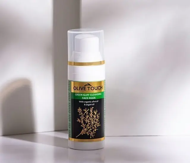 OLIVE TOUCH Καθαριστική Μάσκα Προσώπου με Πράσινο Άργιλο, βιολογικό Λάδι Ελιάς και Λάδι Αργκάν 50ml