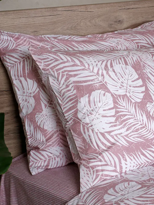 Σετ Σεντόνια Cotton Feelings 2038 Pink Διπλό (200x270) Sunshine 3