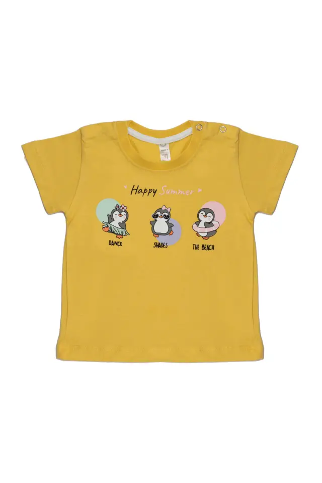 T-Shirt Baby Happy Summer Κίτρινο