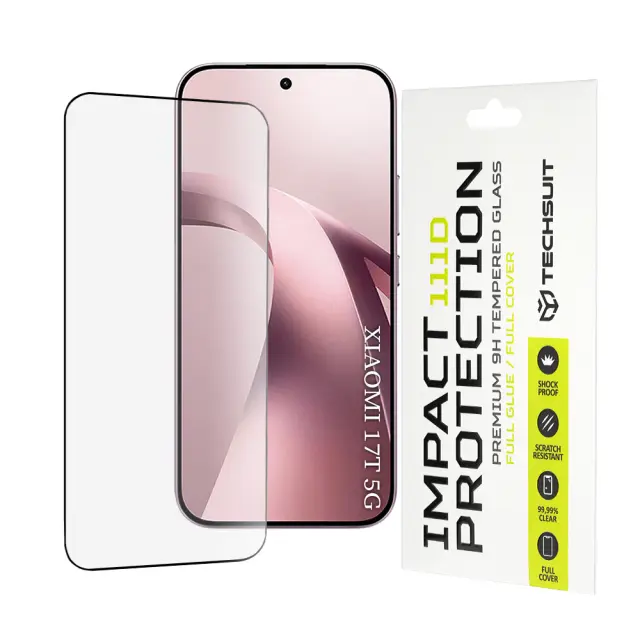 Techsuit - 111D Full Cover / Full Glue Glass - Xiaomi 17T - Black