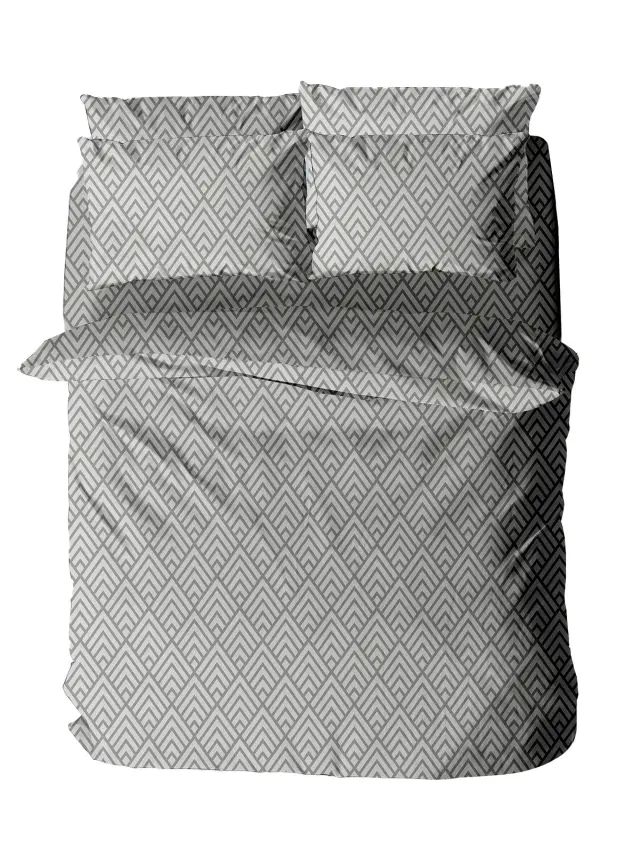 Σετ Σεντόνια Menta Εμπριμέ 500 Grey Μονό (160x260) Sunshine