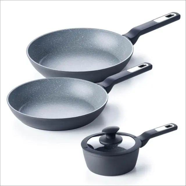 Brabantia Τηγάνια 20cm/24cm και Κατσαρολάκι με Καπάκι 16cm -Αντικολλητικά Galaxy