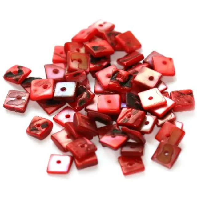 Mother of Pearl Red ~10x10mm ~45gr