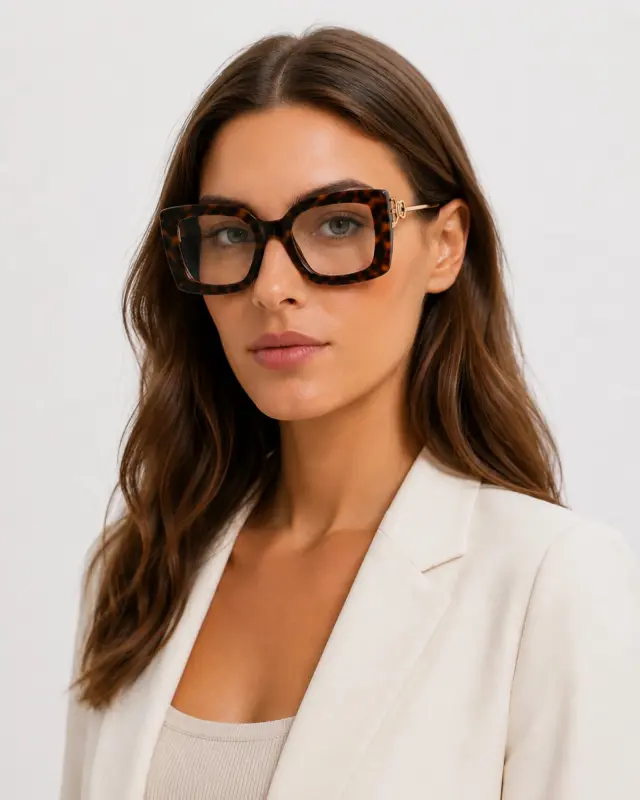 Gucci GG1567O 002 Γυναικεία Γυαλιά Οράσεως Havana με Χρυσές Λεπτομέρειες - 52 mm 2