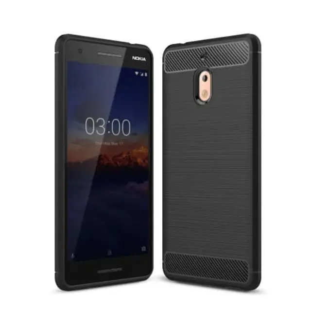 Κάλυμμα Πλάτης TPU Carbon για Nokia 2.1 Black OEM