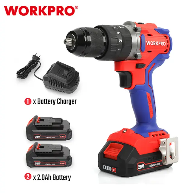 WORKPRO ΕΠΑΝΑΦΟΡΤΙΖΟΜΕΝΟ ΔΡΑΠΑΝΟΚΑΤΣΑΒΙΔΟ ΚΡΟΥΣΤΙΚΟ 20V-Li BL 60Nm. (2×2,0AH) WP390007 (PROFI) 3