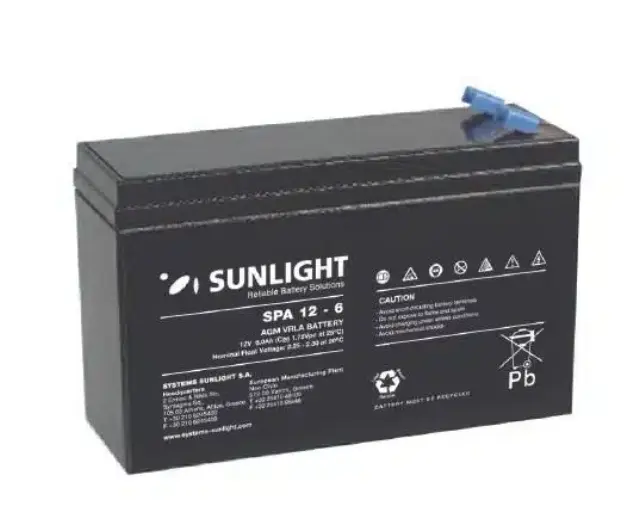 Sunlight Μολύβδου 12V 6A Μακρόστενη 01.009.0015