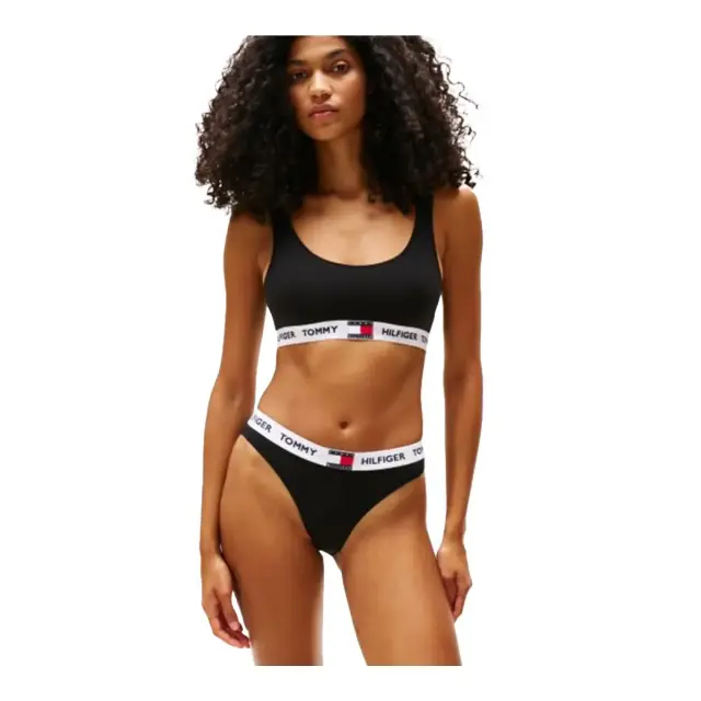 Tommy Hilfiger Γυναικείο Μπουστάκι Logo Unlined Bralette, Χρώμα Μαύρο - L 2